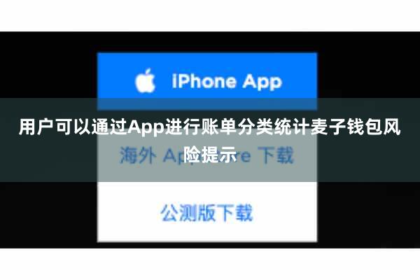 用户可以通过App进行账单分类统计麦子钱包风险提示