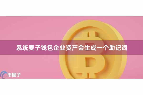 系统麦子钱包企业资产会生成一个助记词