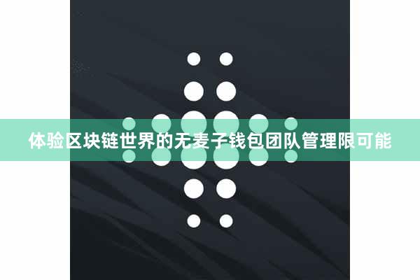 体验区块链世界的无麦子钱包团队管理限可能