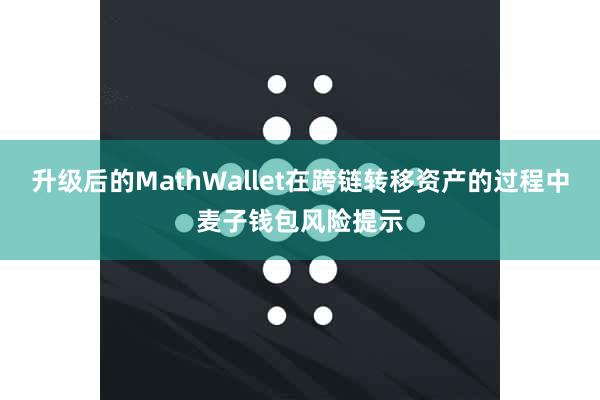 升级后的MathWallet在跨链转移资产的过程中麦子钱包风险提示